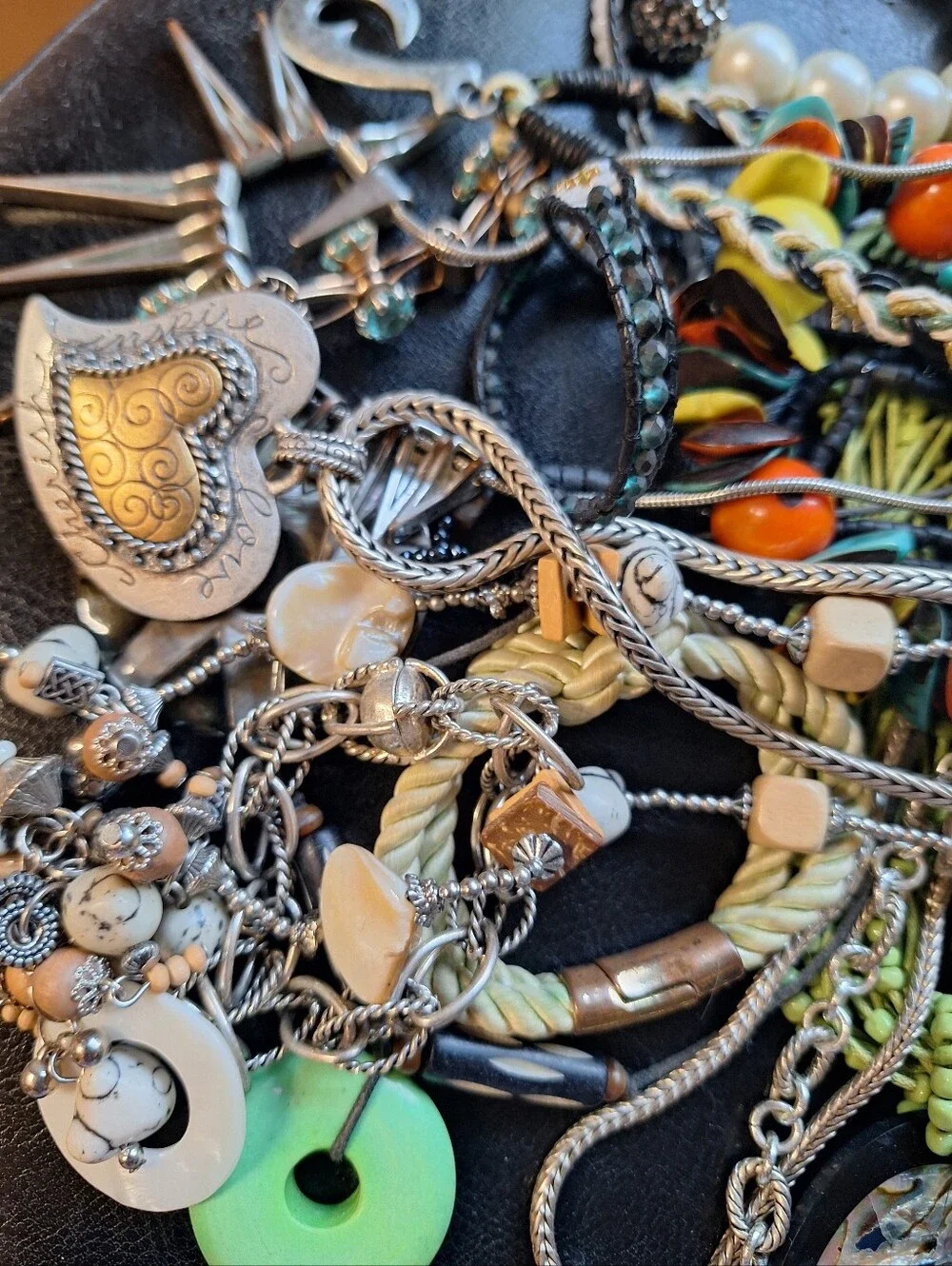 22 Bundle Mixed Jewelry Lot Chicos & Other Brands Silver Toned BEACHY Coastal
